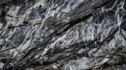 Rock texture. Stone background. White and black background. Grunge. Veins and cracks on the rock surface. Generative AI.