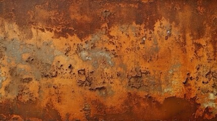 Rust background. Rusty texture. Old metal wall surface. Orange brown grunge background. Generative AI.