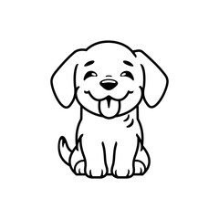 Cute Dog Sitting Cartoon Vector Icon Illustration. Animal Nature Icon Concept Isolated Premium Vector. Flat Cartoon Style cute funny dog characters.
