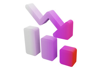 business graph 3d revenue down 