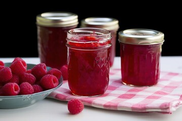 raspberry jam and fresh berries - Ai