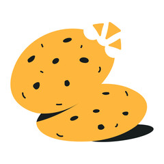 A flat icon of chocolate cookies 