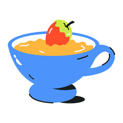 A flat icon of mozzarella sauce 