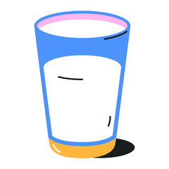 Milk can icon designed in colourful flat style 