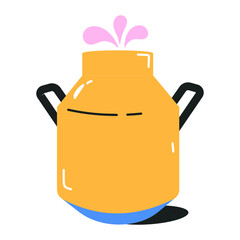 Get this flat icon of milk can 