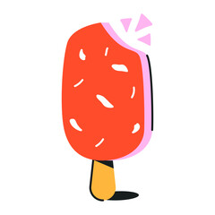 Flat icon of ice cone 