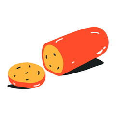 Flat icon design of cheese slice 