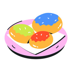 Grab this flat icon of serabi 