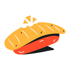 Grab a flat icon of vegetable sandwich
