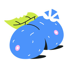Beautifully designed flat icon of blueberries 