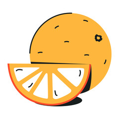 Trendy icon of grapefruit in colourful flat style 