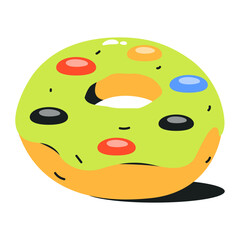 Attractive flat icon of sponge cake  