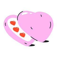 Attractive flat icon of sponge cake  