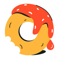 Attractive flat icon of sponge cake  