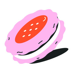 Attractive flat icon of sponge cake  