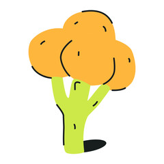 Broccoli flat icon, editable design 