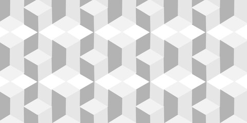 Obraz premium seamless abstract cube withe and gray geometric pattern. abstraction block cubes square shape vactor illustration.