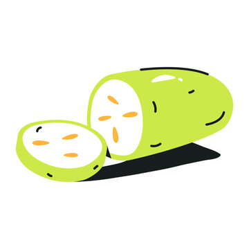 Flat icon of jiro persimmon