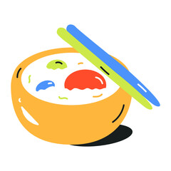 Hongdou dish flat icon design 
