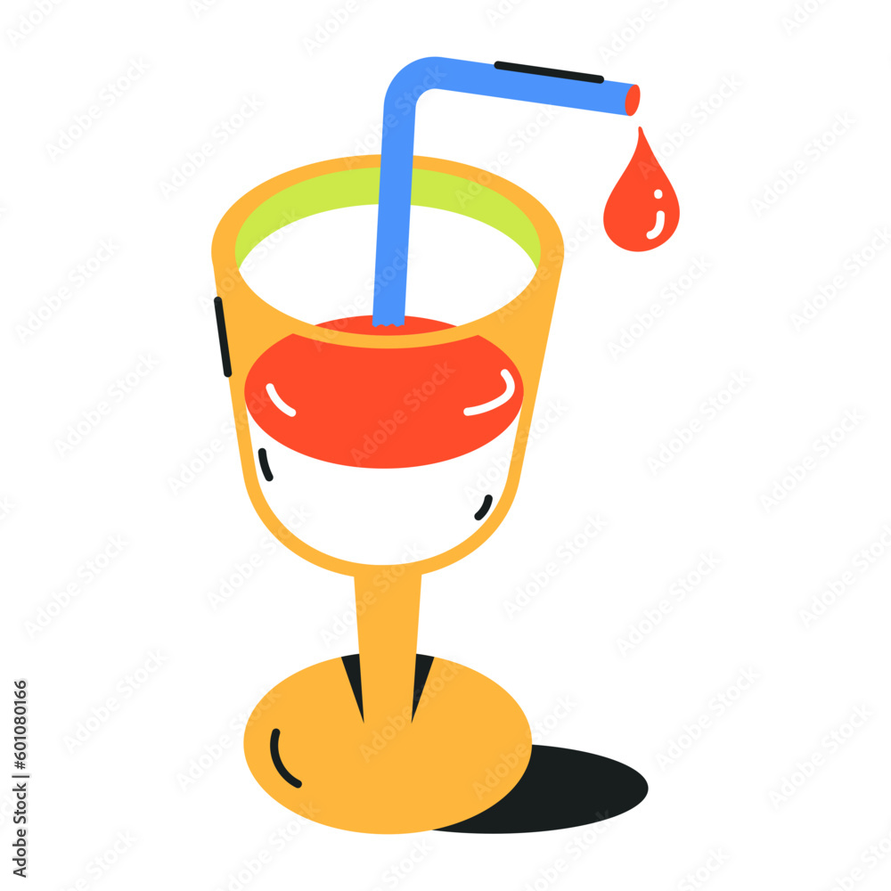 Sticker pack of drinks flat icons