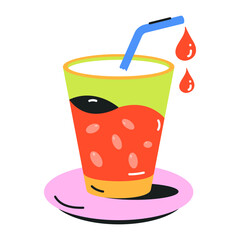 Pack of Drinks Flat Icons 

