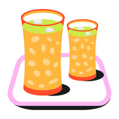 Pack of Drinks Flat Icons 

