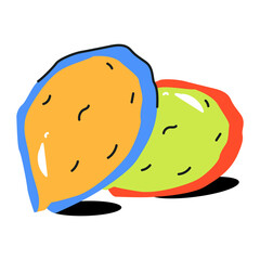 A flat icon of pistachios