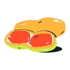 Editable flat icon of Nuts