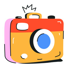 Get this flat icon of digital camera 