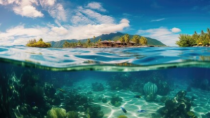 Obraz premium Underwater photo of tropical paradise