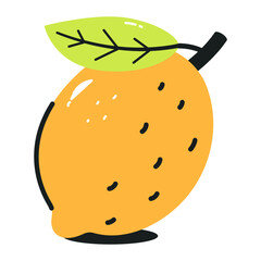 An attractive flat icon of lemon 