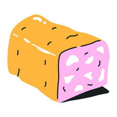 Check flat icon of cake slice 
