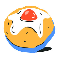 Check flat icon of cake slice 