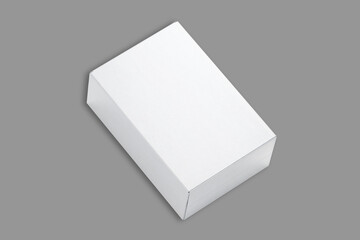 Empty blank white Tea box mockup template isolated on background. 3d rendering.