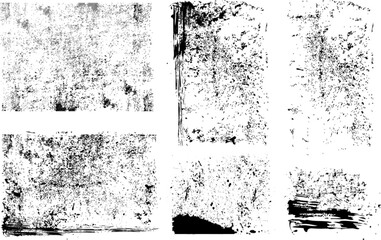 Vector overlay  grunge patterns and Ink splatters isolated on a white background. Dirty design elements with grunge frames and patterns. 