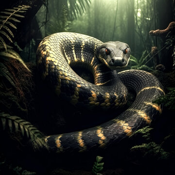 The png file was created by a tiger and snake using generative ai. - generative ai