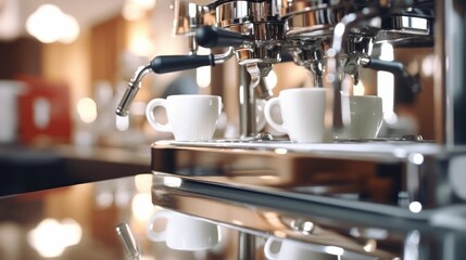 Freshly brewed espresso coffee