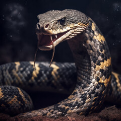 Obraz premium A png image was generated by a combination of a tiger and a snake - generative ai