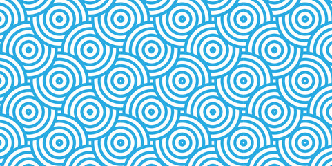 Fototapeta na wymiar seamless pattern with waves and blue geomatices retro background.