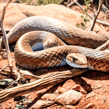 An Eastern brown snake was captured in an image, resulting in the creation of a file - generative ai