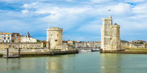 Towers of the entrance of the Old Port od La Rochelle, France