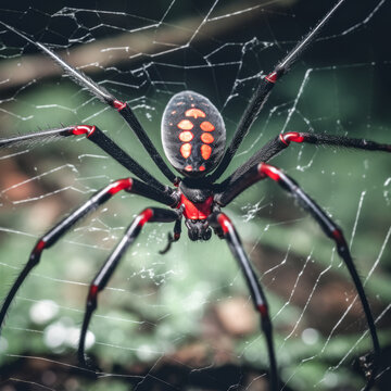 The Redback spider was captured in an image using generative ai - generative ai.