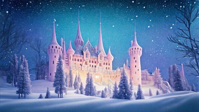 winter landscape with castle
