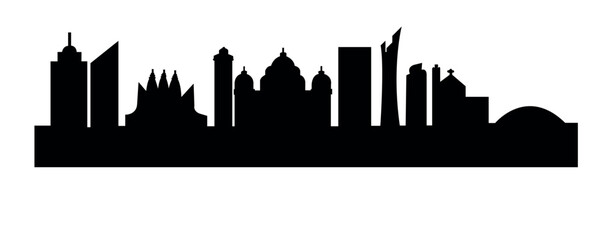 Durban south africa city skyline vector outline silhouette