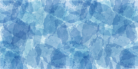 Fototapeta na wymiar Watercolor seamless pattern. Vector tie dye print. Blue transparent brush stains texture.