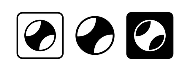 Black tennis ball silhouette. Tennis ball icon. Ball design vector illustration.