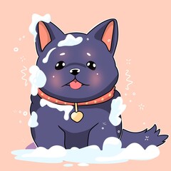 Illustration dog with a smile