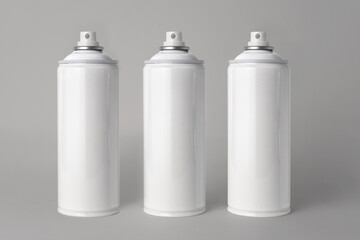 White Paint Aerosol Spray Metal 3D Bottle Can, Graffiti, Deodorant, Illustration Isolated On White Background. Mock Up Template For Your Design. 3D illustration, 3D rendering.