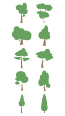 Flat Tree Illustration Set Collection