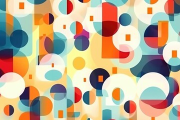 Colorful geometric patterns with repeating shapes